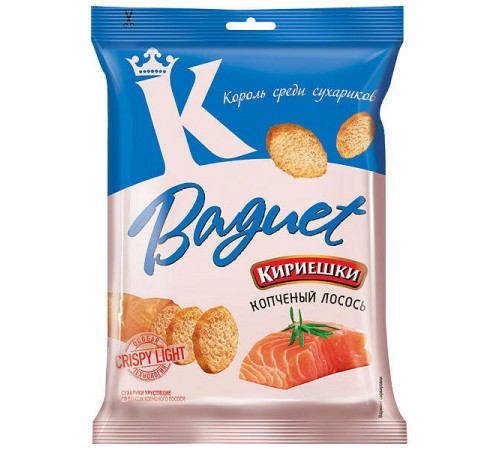 Сухарики Багет копченый лосось Кириешки 50 гр

