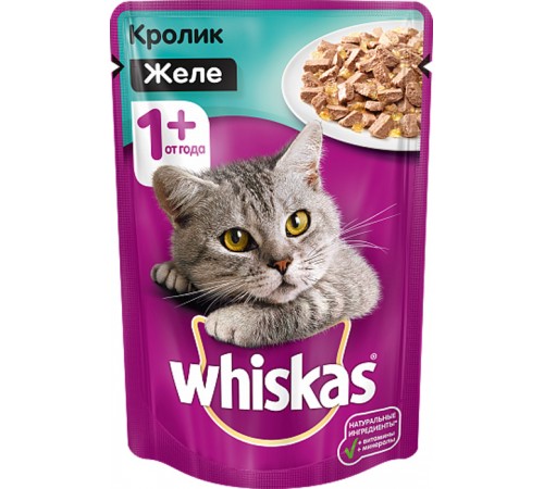 Корм для кошек кролик желе Вискас 85 гр