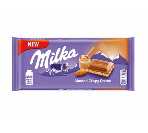 Шоколад Криспи крем миндаль Милка 90гр