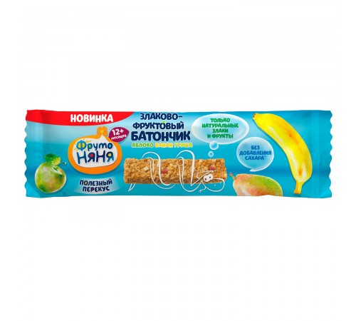 Батончик Злаково-фруктовый ябл/банан/груша Фруто-няня 25 гр