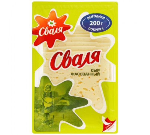 Сыр Тильзитер полутвердый нарезка Сваля 180 г 45%
