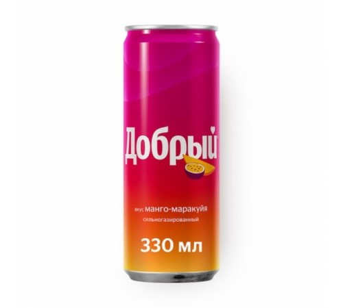 Напиток газированный Манго маракуйя Добрый 0,33л