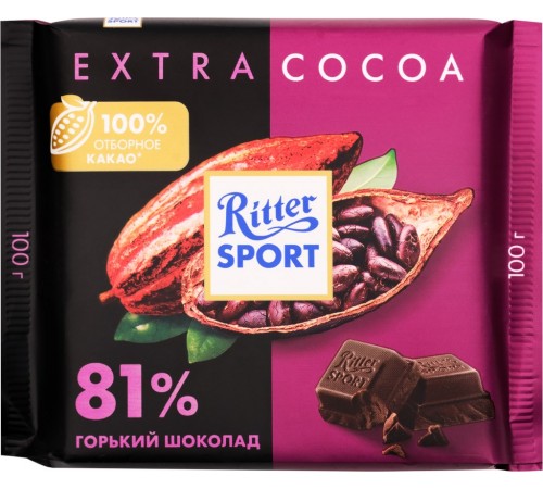 Шоколад горький какао 81% Риттер спорт 100г