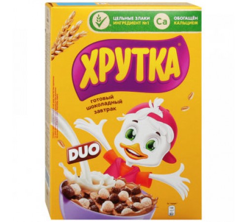 Готовый завтрак дуо шоколадный Хрутка 350гр