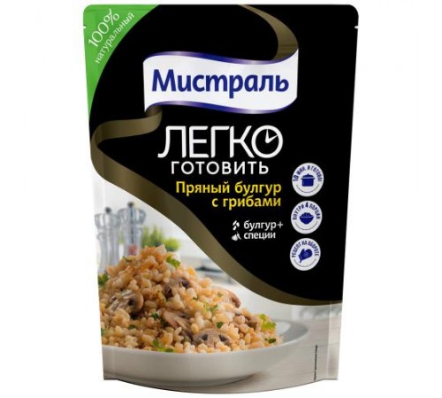 Булгур с грибами пряный Мистраль 230 гр
