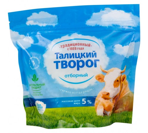 Творог Традиционный дой-пак Талицкий 330 г 5 %