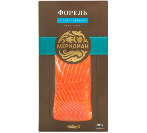 Форель филе-кусок слабосоленная Меридиан 150 гр