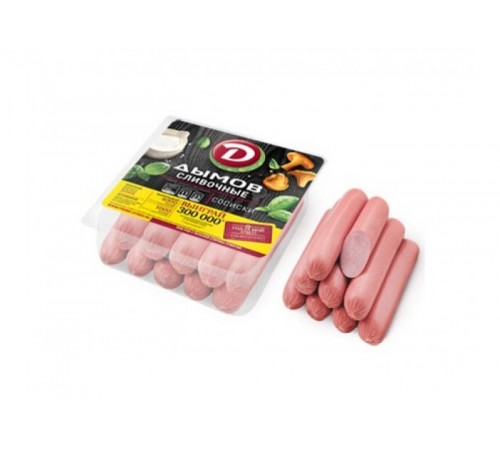 Сосиски сливочные 0,464кг г/с Дымов
