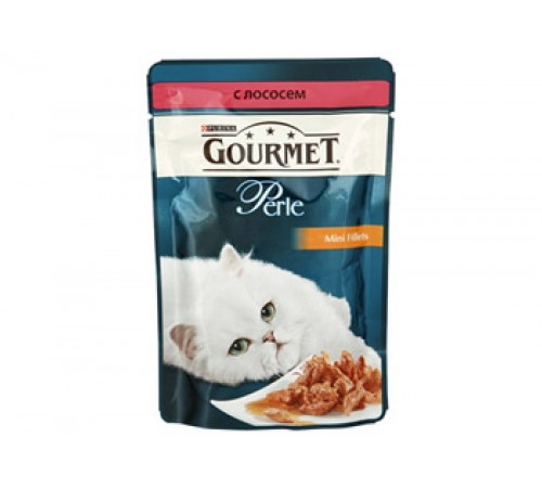 Корм для кошек ГУРМЕ ПЕРЛ с лососем мини-филе в подливе 85гр
