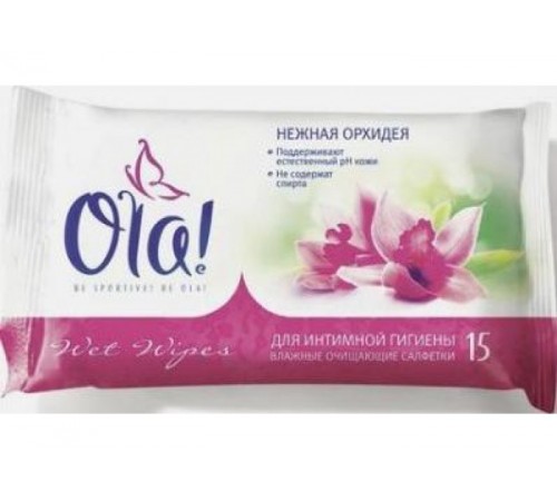 Влажные салфетки д/интим гиг 15шт OLA