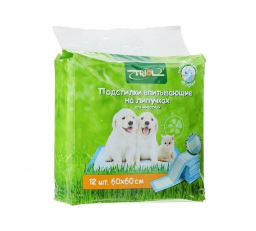 Подстилки впитывающие на липучках 60*60 12 шт Триол