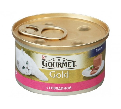 Корм для кошек ГУРМЕ ГОЛД паштет с говядиной 85 гр