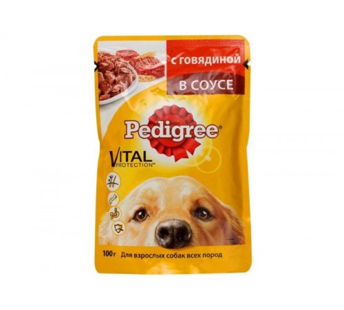 Корм для взрослых собак Педигри говядина-ягненок в соусе 100гр