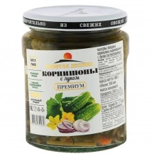 Огурцы корнишоны с луком Золотая Долина 500 мл