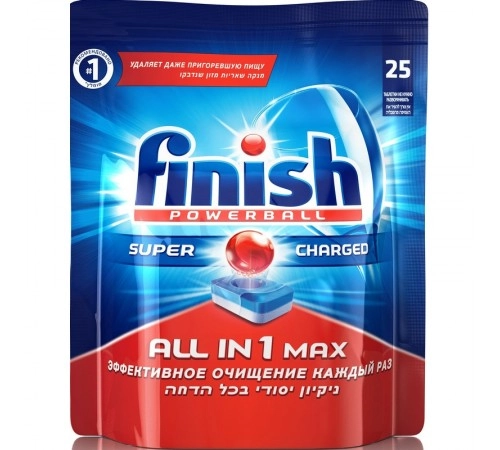 Таблетки для мытья посуды в ПМ FINISH все в одном 25шт Таблетки для мытья посуды в ПМ FINISH все в одном 25шт