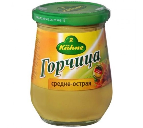 Горчица средне-острая стеклянная банка Kuhne 250мл