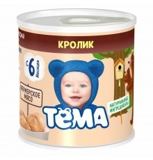 Пюре мясное Кролик Тёма 90г