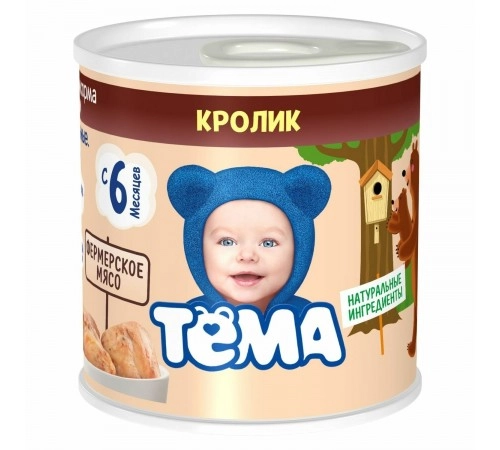Пюре мясное Кролик Тёма 90г Пюре мясное Кролик Тёма 90г