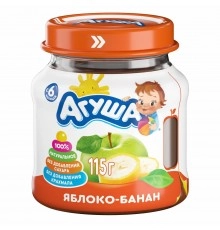 Пюре фруктовое яблоко-банан 2 штуки Агуша 2*115 гр