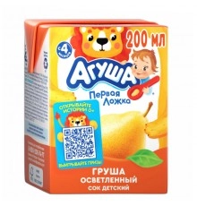 Сок Груша осветленный  Агуша 200 мл