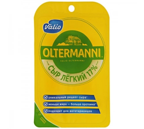 Сыр полутвердый Oltermanni легкий нарезка Valio 120 г 17% Сыр полутвердый Oltermanni легкий нарезка Valio 120 г 17%