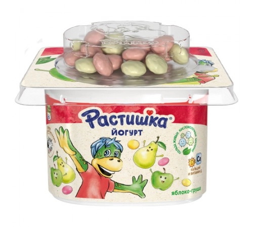 Йогурт Яблоко-Груша с печеньем  РАСТИШКА 118гр 3,0%