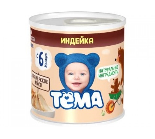 Пюре мясное Индейка Тёма 90г Пюре мясное Индейка Тёма 90г