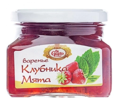 Варенье из клубники+мята TeGusto 430г Варенье из клубники+мята TeGusto 430г