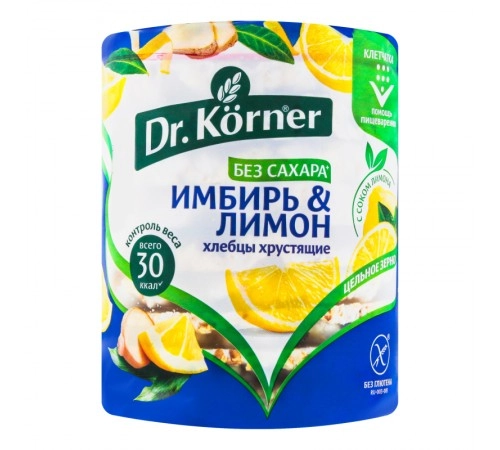 Хлебцы рисовые с имбирем и лимоном  Dr.Korner 100 гр