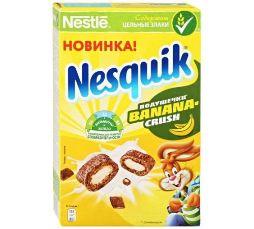 Готовый завтрак подушечки со вкусом банана Nesquik 220г Готовый завтрак подушечки со вкусом банана Nesquik 220г
