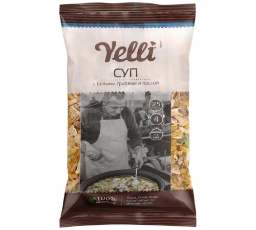 Суп с белыми грибами и пастой Yelli 100г Суп с белыми грибами и пастой Yelli 100г