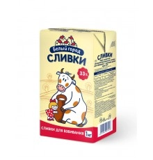 Сливки для взбивания ультрапастеризованные Белый город 1л 33%