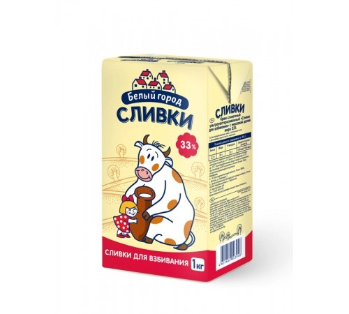 Сливки для взбивания ультрапастеризованные Белый город 1л 33%