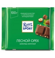 Шоколад молочный Лесной орех Риттер спорт 100г