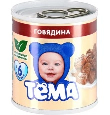 Пюре мясное Говядина жестяная банка Тёма 90г
