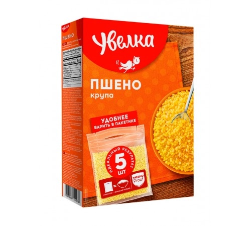 Крупа пшено в пакетиках Увелка 5*80г Крупа пшено в пакетиках Увелка 5*80г