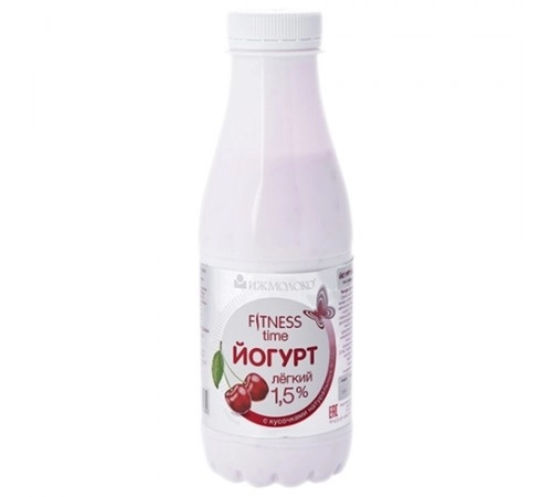 Йогурт питьевой Вишня легкий Fitness time 450 гр 1,5%