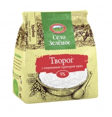 Творог пакет Село Зеленое 200 гр 9%