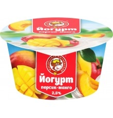 Йогурт Персик манго Нытва 120гр 2,5%