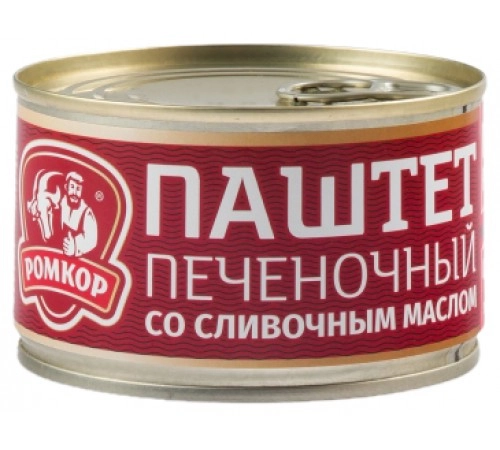 Паштет печеночный со сливочным маслом ж/б РомКор 230 г Паштет печеночный со сливочным маслом ж/б РомКор 230 г