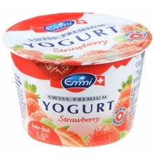 Йогурт Swiss Premium с клубникой Emmi 100гр 1,5%