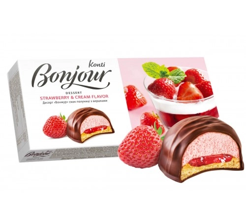 Десерт Бонжур с клубникой Конти 232гр