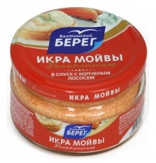 Икра рыбная деликатесная с копченым лососем Балтийский Берег 180 гр