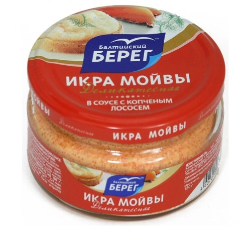 Икра рыбная деликатесная с копченым лососем Балтийский Берег 180 гр