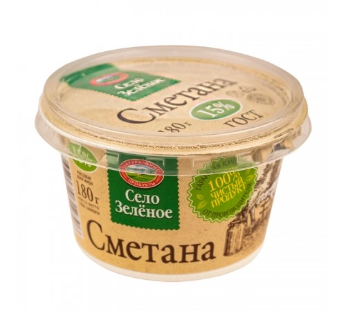Сметана Село Зеленое 180 гр 15% Сметана Село Зеленое 180 гр 15%