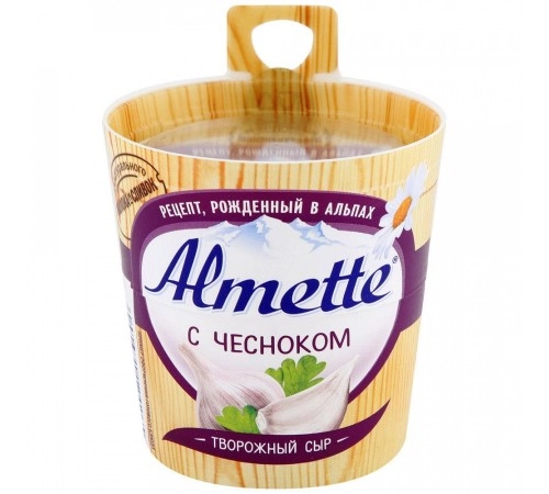 Сыр творожный с чесноком Альметте 150г 60%