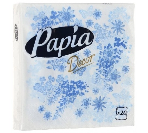 Салфетки бумажные Decor 33*33 Papia 20 листов Салфетки бумажные Decor 33*33 Papia 20 листов