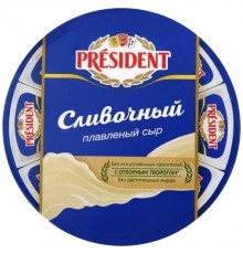 Сыр плавленый Сливочный President 140 г 45%