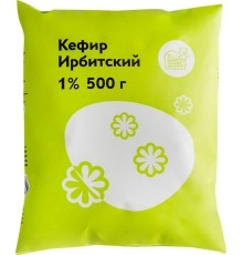 Кефир пакет Ирбитский 500гр 1% пленка