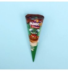 Рожок вафельный с шоколадно-ореховым кремом 25гр Миннико Корнет